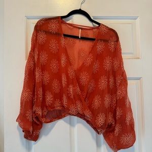 Free People Orange Top XS